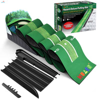 Textured Golf Putting Mat with Ball Return Realistic Putting Mat with Ball Return Portable Indoor Golf Practice Aid with Alignment Lines Long-Lasting for Beginners