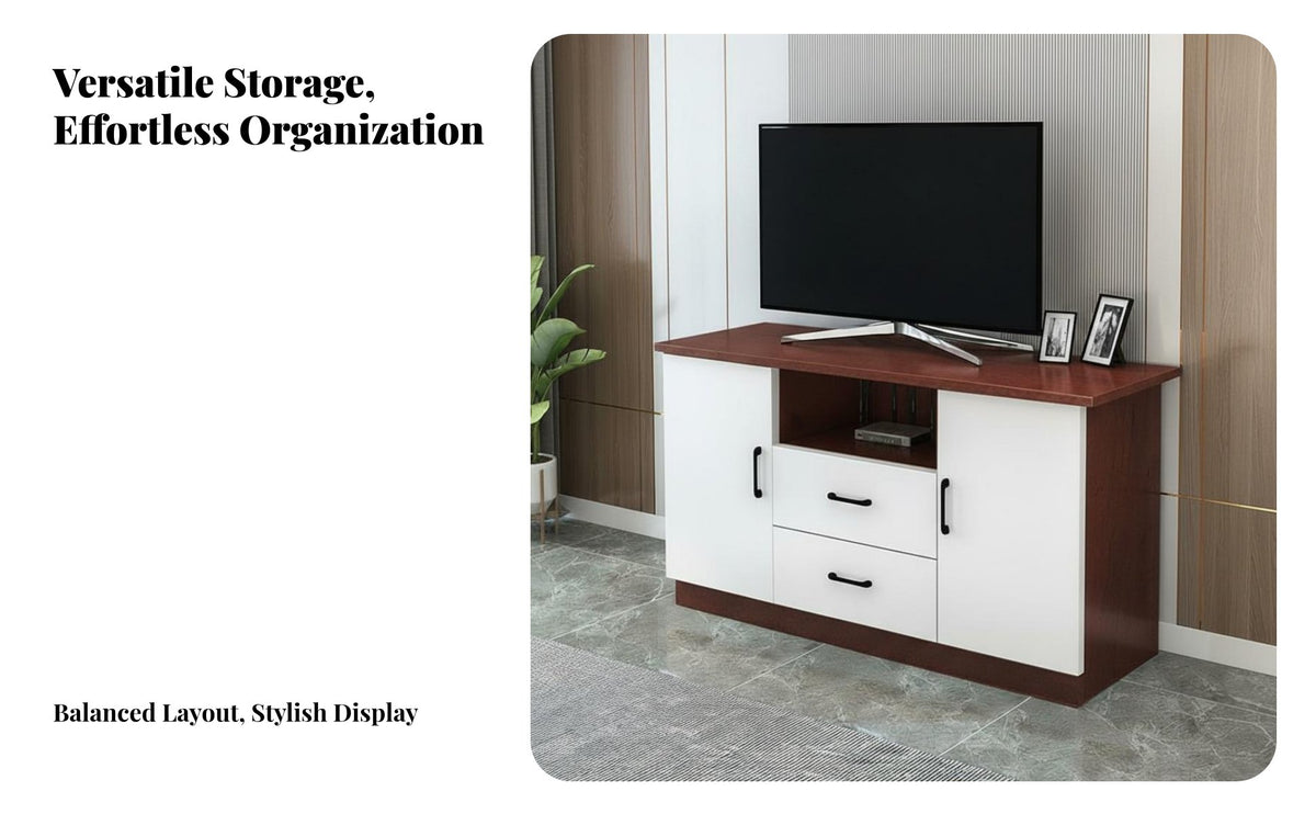 Versatile Use TV Stand Wide Tabletop Modern TV Stand Sturdy Construction Media Cabinet with Storage Easy to Clean for Bedroom