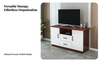 Versatile Use TV Stand Wide Tabletop Modern TV Stand Sturdy Construction Media Cabinet with Storage Easy to Clean for Bedroom