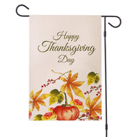Thanksgiving Waterproof Linen Garden Flag Double-Sided Outdoor Yard Decoration
