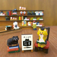 Zakka Style Fox Bookstore Cat Figurine Miniature Decor