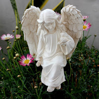 Decorative Resin Angel Statue Light Easy Installation Solar Angel Garden Stake Weather Resistant for Patio, Yard, Graveside