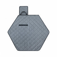 Hexagonal Pet Mat Gray Quilted Pet Mat Black Trim