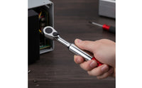 Slim Ratcheting Screwdriver Knurled Ratchet Screwdriver Straight Mini Ratchet Tight Areas for DIYers