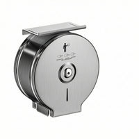 Stainless Steel Center-Pull Bath Tissue Dispenser Brushed Silver Wall-Mounted Bath Tissue Dispenser Enclosed Rust-Resistant for Washroom