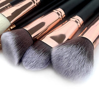 11-Piece Rose Gold Makeup Brush Set with Storage Bag