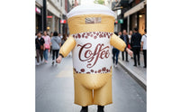 Inflate Inflatable Coffee Cup Suit Full-Body Coffee Cup Costume One Size Fits Most Inflatable Costume Oversized for Cosplayers