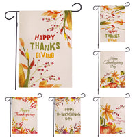 Thanksgiving Waterproof Linen Garden Flag Double-Sided Outdoor Yard Decoration