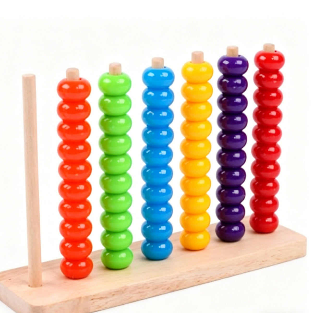 Wooden Stacking Peg Toy with Beads Early Learning Bead Game color sorting Educational Peg Board with Beads for Preschoolers