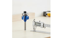Edge Trimming Router Bit Blue Coated 4-Flute Router Bit Tool Carbide Tipped Precision Ground for Woodworkers, Woodworking