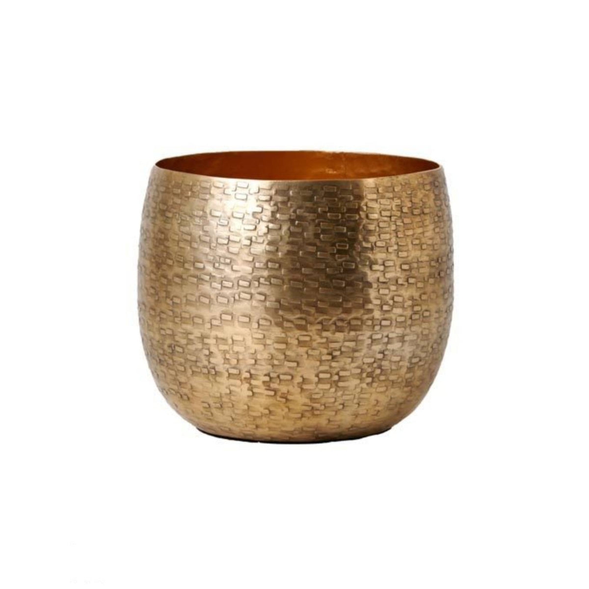 Vase with Hammered Finish Gold Aluminum Vase Textured Vessel for Homeowners, Decorators, Tabletop, Living Room, Entryway