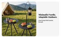 Compact Round Folding Table Space-Saving Adjustable Folding Table Stable for Storage