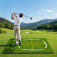 Sporting Driving Range Mat 1.17m x 1.52m, Chipping Practice Mat for Indoor & Outdoor Use, Non-Slip EVA Base Swing Practice Mat with Tee Holder