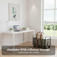Large Capacity Rolling beneath-desk Book storage unit With casters beneath-desk Storage container Stackable Design School Supply adaptable for Students, educators, Home Organizers, Classroom, Study Room, Office, Bedroom