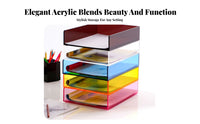 Acrylic Document Sorter Easy Access A4 Document Holder Large Capacity Acrylic Letter Tray for Dorm Room