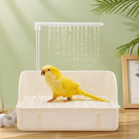 Automatic Bird Bath with Shower, Portable Pet Bird Bath and Bird Shower Basin, Waterfall Shower Tray for Parrot Cockatiel Budgie