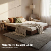 Headboardless levitating Frame Headboard-Less foundation Base Minimalist and aesthetic Bedstead for Minimalists, residents, Bedroom, Apartment