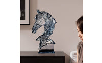 Horse-Head Sculpture Solid Base Horse Head Sculpture Transparent Home Decor