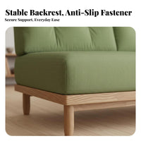 Japanese aesthetic Armless Wooden Sofa sturdy Wood Frame Armless Two-Seater Bench Space-Saving Living Room Furniture Minimalist Design for Apartment Dwellers, Homeowners, Students, Study, Bedroom, Entryway, Reception Area