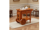 1:12 Dollhouse Handcart with Wheels Dollhouse Serving Cart Miniature Furniture for Model Hobbyists