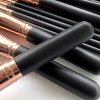 11-Piece Rose Gold Makeup Brush Set with Storage Bag