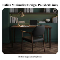 Upholstered Armchair with Backrest Italian Aesthetic Indoor Seating Light Luxury Minimalist Design for Dining Room, Bedroom