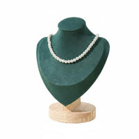 Stable Wooden Base Necklace Display Bust Elegant Design Portrait Neck Form Display Scratch-Resistant Jewelry Bust Stand for Retail Shop, Boutique, Trade Exhibition