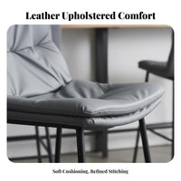 Modern Design Upholstered High-Back Stool Metal Footrest Counter Chair Padded Cushion Seating Furniture Sturdy Construction for Cafe Owners, Bar Patrons, Restaurant Guests, Kitchen Island, Pub, Dining Room, Office