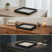 Jewelry Display Tray Leatherette Jewelry Storage Tray Velvet Lined Rectangular for Vanity, Dresser