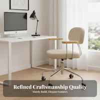 space-saving Footprint Molded Shell Chair with Casters Modern & aesthetic Upholstered Vanity Chair with casters Height Adjustable Office Furniture Ergonomic Design for Students, Adults, Women, Study Room, Small Apartments, Bedroom