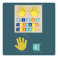 Removable Tiles Finger Arithmetic Board Recessed Slots Finger Counting Board Colorful Wooden Counting Toy for Children