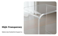 Modern Design U-Shaped Acrylic Stool Easy to Pristine & Transparent Waterfall Stool Multi-Purpose Home Furnishing Seamless-Piece Construction for Adults, Homeowners, Interior Decorators, Entryway, Bathroom, Living Room, Bedroom