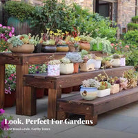 Weather-Resistant Slatted Wood Riser Bench long-lasting and Sturdy Plant Stand adaptable Garden Furniture Elevated Design for Gardeners, householders, Gift Givers, Balcony, Indoors, Living Room, Bedroom