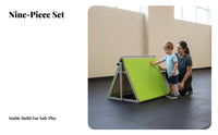 9 Pieces 9 Piece Parkour Training Set Develops Motor Skills Children's Fitness Obstacle Course Thickened Material Modular Training Blocks for Playroom
