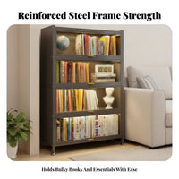 Multi-Tier Cabinet with Flip Doors Debris-Shieldedresistant Book Storage Single-Tier Design Book Rack for Apartment Dwellers, Residents, Study Room