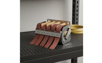 Stainless Steel Sanding Sheet Roll Holder Retractable 5-Slot Grit Sanding Belt Organizer Multi-Grit for Metalworkers