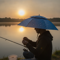 95cm Double-Layer Folding Head-Mounted Umbrella Hat for Outdoor Sun Protection Fishing and Tea Picking