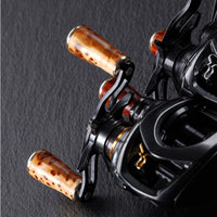 2 Pieces Fishing Reel Handle Knob Replacement Wooden Reel Knob Ergonomic Hardware for Anglers, Rotating Reels