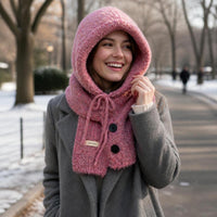 Women's Winter Knitted Hat Scarf Set with Ear Protection