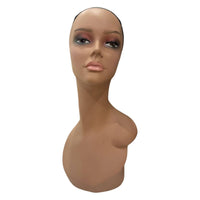 Mannequin Head Skin-Toned Display Head Elongated Mannequin Bust for Merchandisers