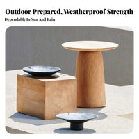 Small Round Accent Table Waterresistant Round Tripod Table Sun-Resistant Weather Resistant for Patio Owners, Decor Lovers