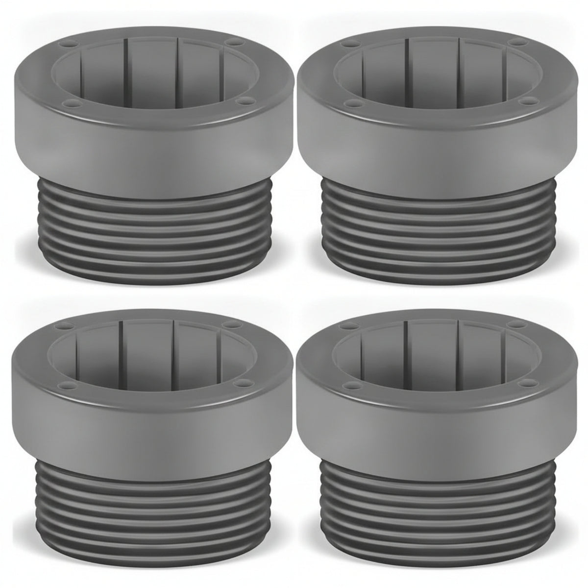 4 Pieces Ribbed Umbrella Adapter Sleeve Threaded Deck Umbrella Sleeve