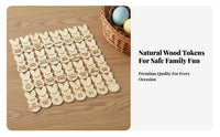 Wooden Easter Egg Fillers Candy Substitute Easter Reward Piece Fun Rewards Wooden Bunny Pieces for Young Children, Teachers, Classroom, Home