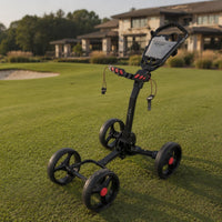 Aluminum Alloy 4 Wheel Golf Push Pushcart Black Four-Wheel Golf Trolley Lightweight Outdoor Gear