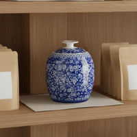 Ceramic Tea Jar Moisture-Proof Ceramic Canister with Lid High-Temperature Fired