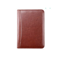A5 Business Document Organizer with Zipper, Multifunctional Leather Portfolio with Key Pouch and Ring Binder