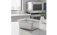 2 Pieces Stainless Steel Draining Tray Set Heavy Duty Rectangular Perforated Pan Set Commercial Food Prep Pan for Chefs, Catering