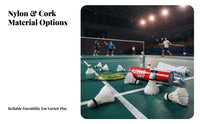 Badminton Birdies 12 Pack Solid Cork Head Badminton Shuttlecock Recreational Use Training Shuttlecock for Amateurs, Beginners, Outdoor, Backyard, Park