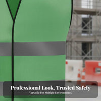 Reflective Safety Vest Hook-and-Loop Fastener Closure High Visibility Work Vest Highway Side Safety Gilet Lightweight Safety