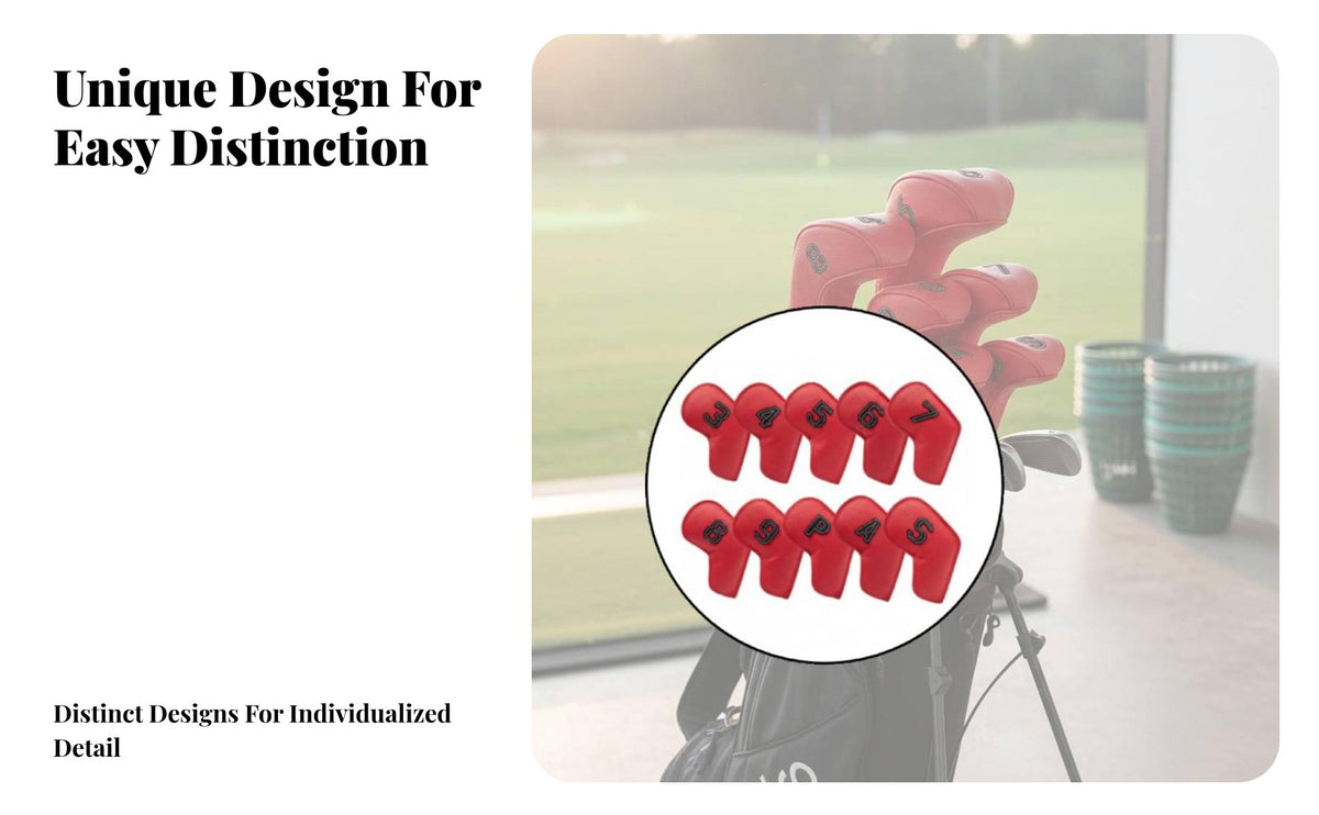10 Pieces Iron Headcover with Number Tag Golf Iron Headcover Weather-Resistant for Golfers